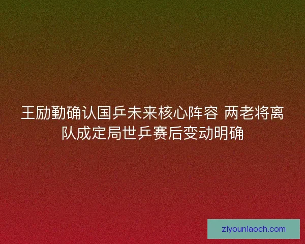 王励勤确认国乒未来核心阵容 两老将离队成定局世乒赛后变动明确